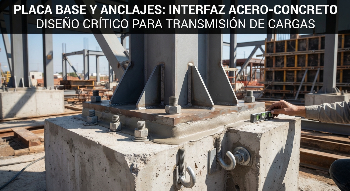 placas base y anclajes en columnas de acero