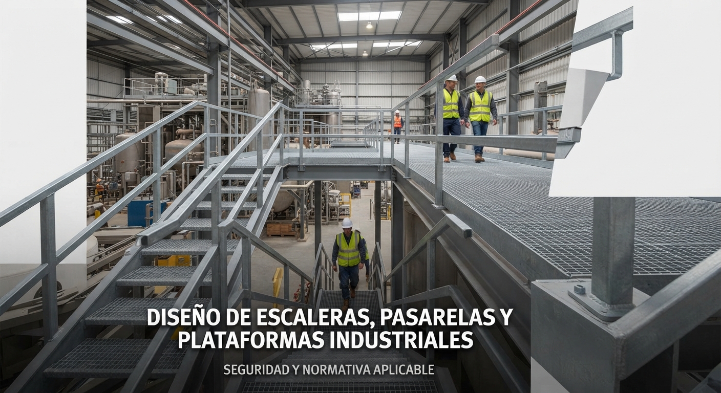 diseño de escaleras, pasarelas y plataformas industriales en acero cargas vivas y normativa aplicable